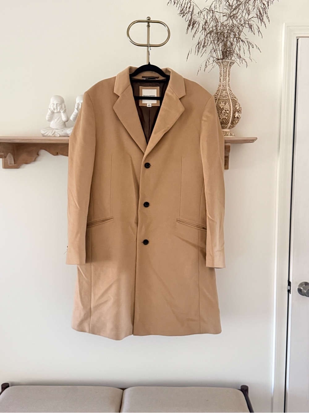 "Banana Republic Men's 100% Pure Wool Tailored Overcoat"